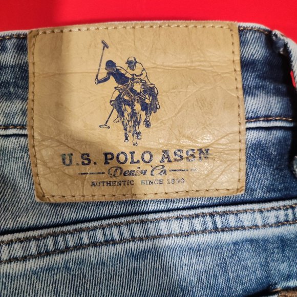 U.S. Polo Assn. jeans denim distressed rips men's size 34 x 29 - Picture 5 of 7